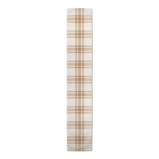 90'' Orange Plaid Cotton Twill Runner